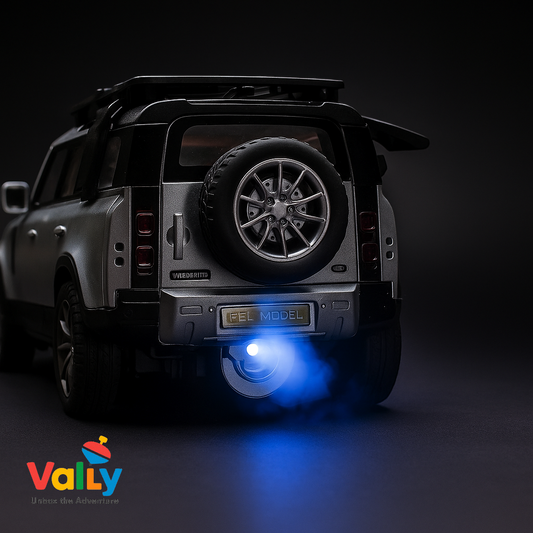 "VALLY RC Defender Car – 1:22 Scale Metal Body Remote Control Car with Smoke Effect & Lights"