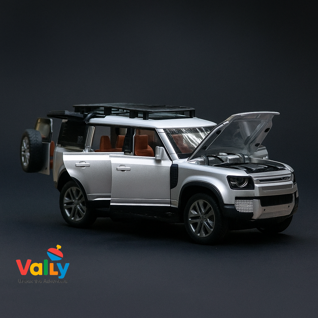 "VALLY RC Defender Car – 1:22 Scale Metal Body Remote Control Car with Smoke Effect & Lights"